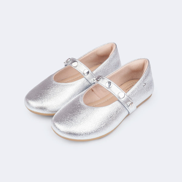 Sapatilha Infantil Pampili Vanilla Texturizada Prata