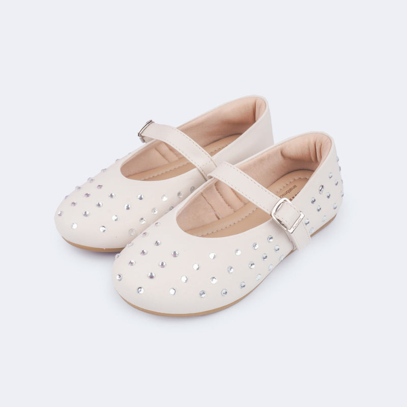Sapatilha Infantil Pampili Vanilla com Brilho Nude
