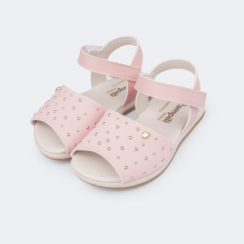 Sandália Infantil Espadrilhe Pampili Lala com Tachas Rosa