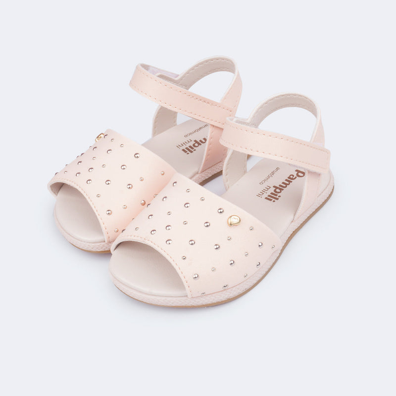 Sandália Infantil Espadrilhe Pampili Lala com Tachas Nude