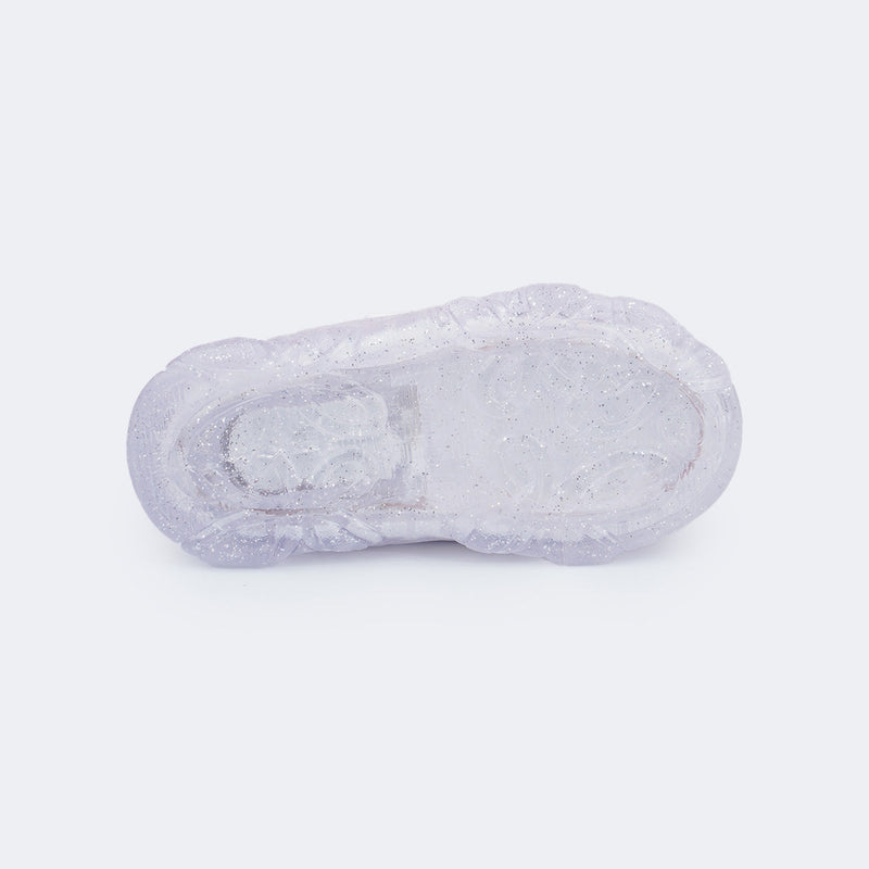 Tênis de Led Infantil Liz Luz Cauda de Sereia Branco