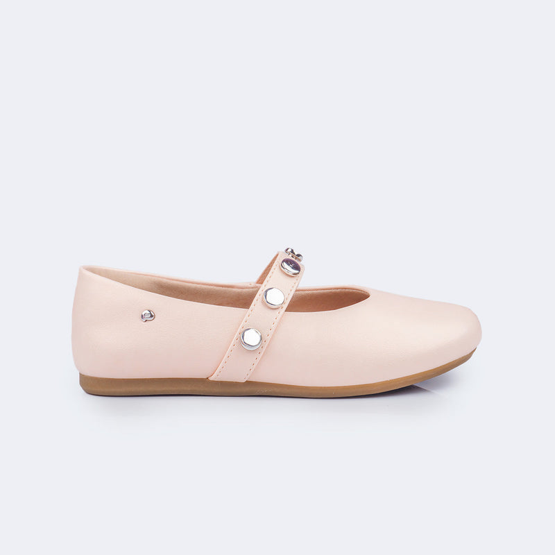 Sapatilha Infantil Pampili Vanilla Verniz Nude Cream