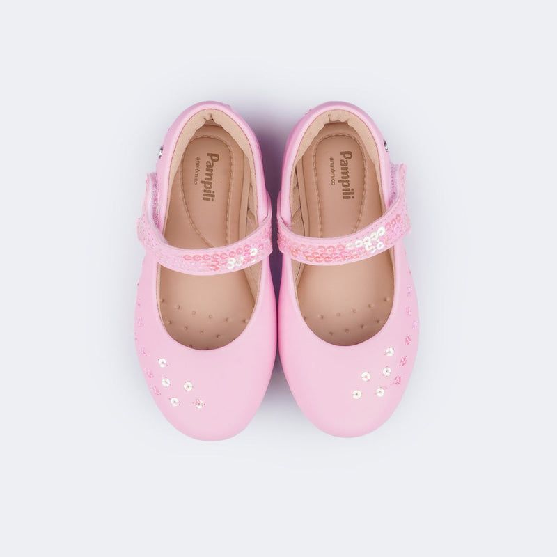 Sapatilha Infantil Pampili Bailarina com Cauda de Sereia Rosa