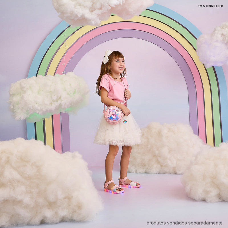Sandália de Led Infantil Pampili Lulli Ursinhos Carinhosos Rosa