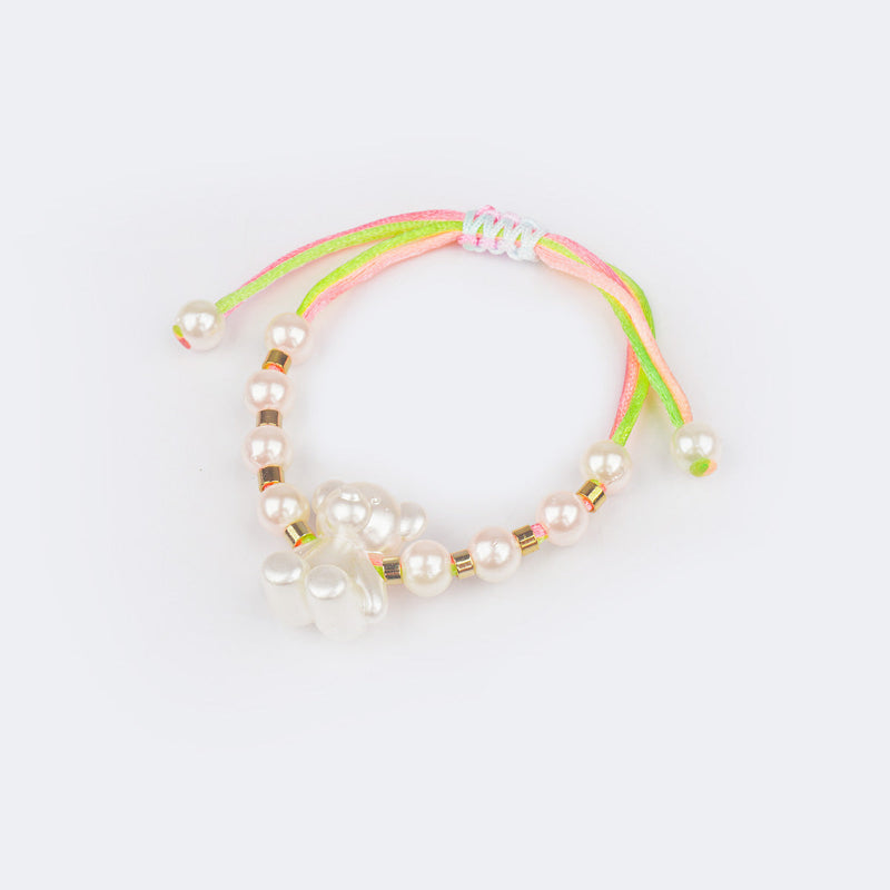 Pulseira Infantil Pampili Ursinho Perolado Colorido Claro