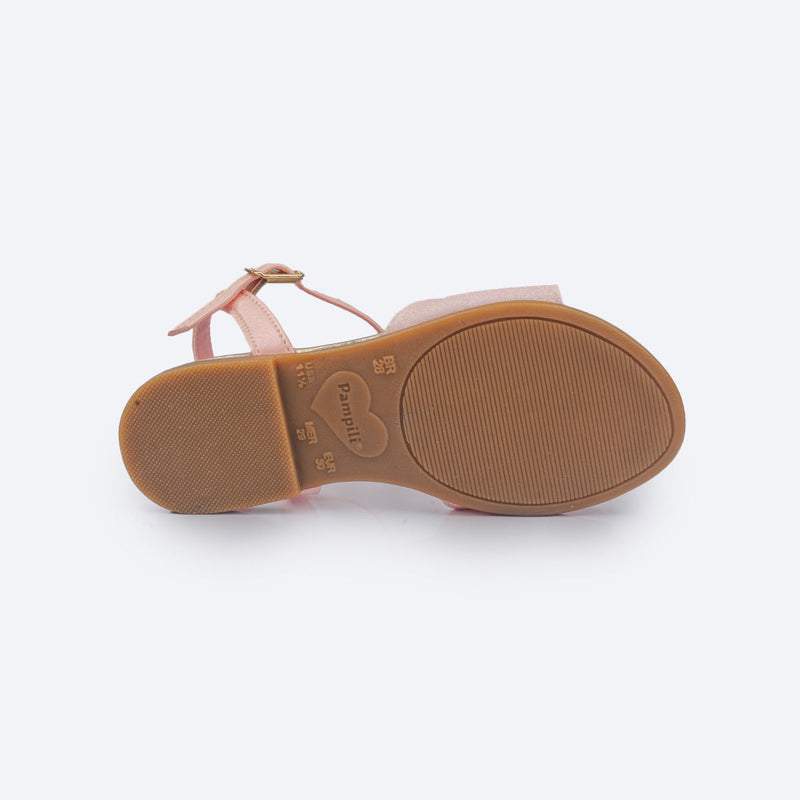 Sandália Infantil Pampili Cherrie Strass Cascata Rosa Glace