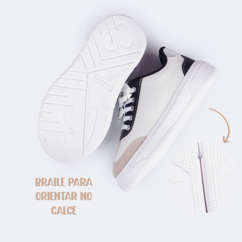 Tênis Infantil Feminino XP 24 Laço Cromado Preto