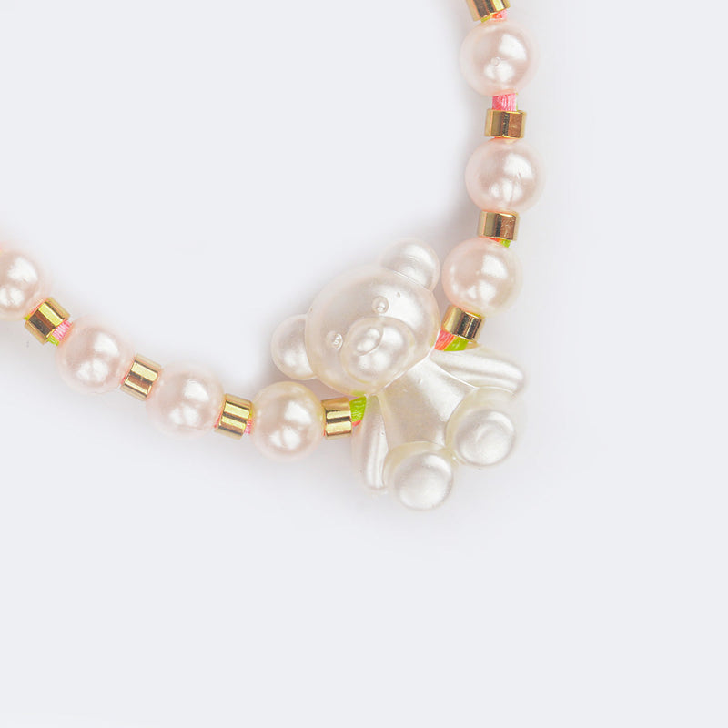 Pulseira Infantil Pampili Ursinho Perolado Colorido Claro