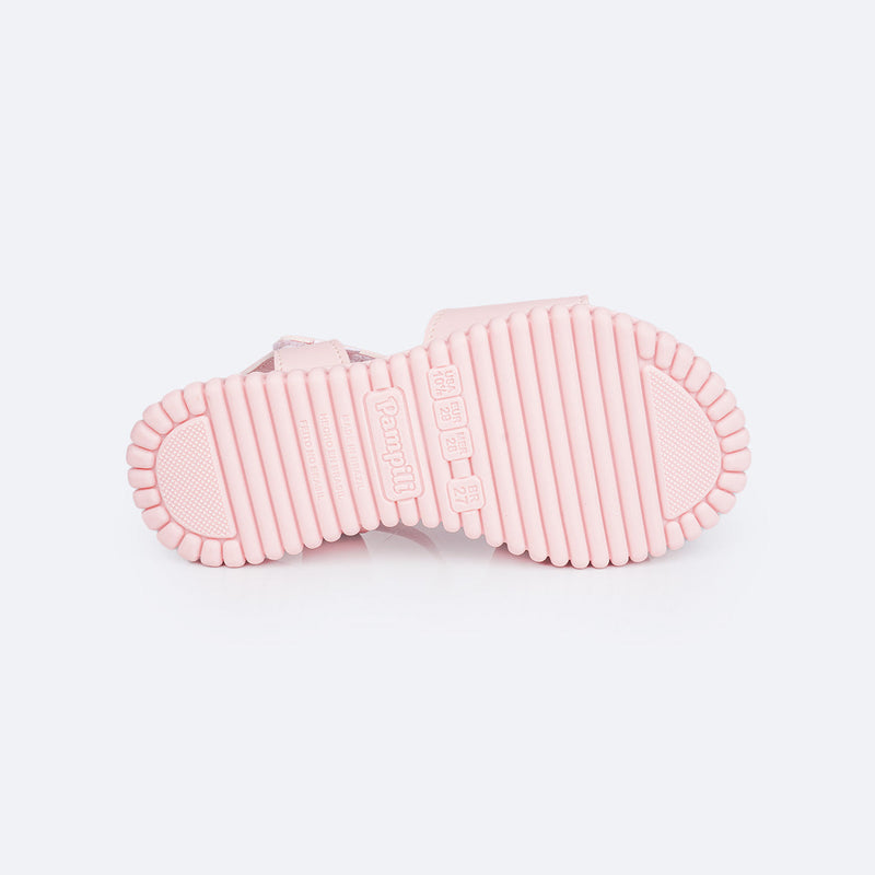 Sandália Papete Infantil Pampili Candy Borboleta Bordada Rosa Glace