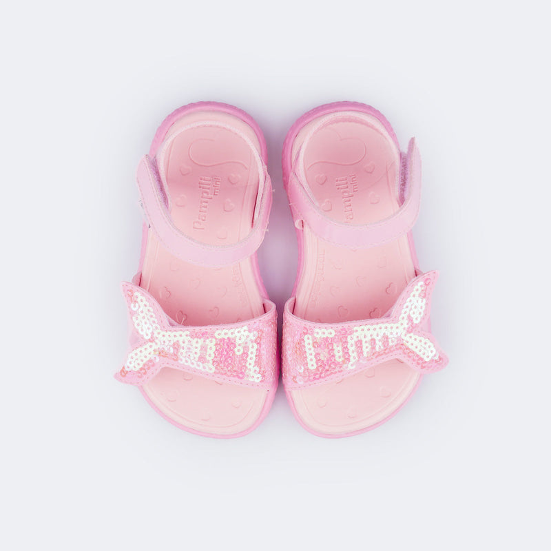 Sandália Infantil Pampili Bia Cauda de Sereia Rosa