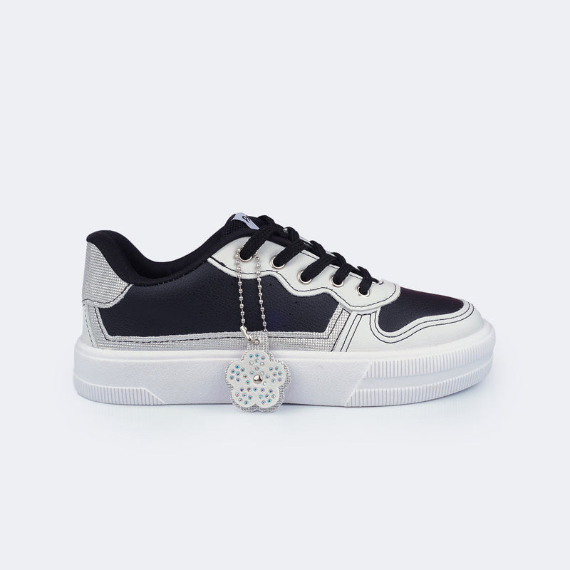 Tênis Infantil Feminino XT 25 com Chaveiro Prata Preto