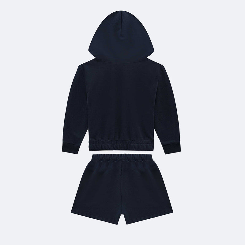 Conjunto Feminino Kukiê Moletom Esportivo Marinho